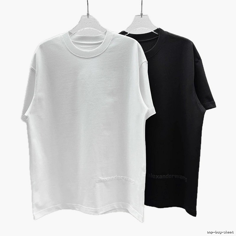 Alexander Wang Embossed Minimalist Style Solid Color T-shirt