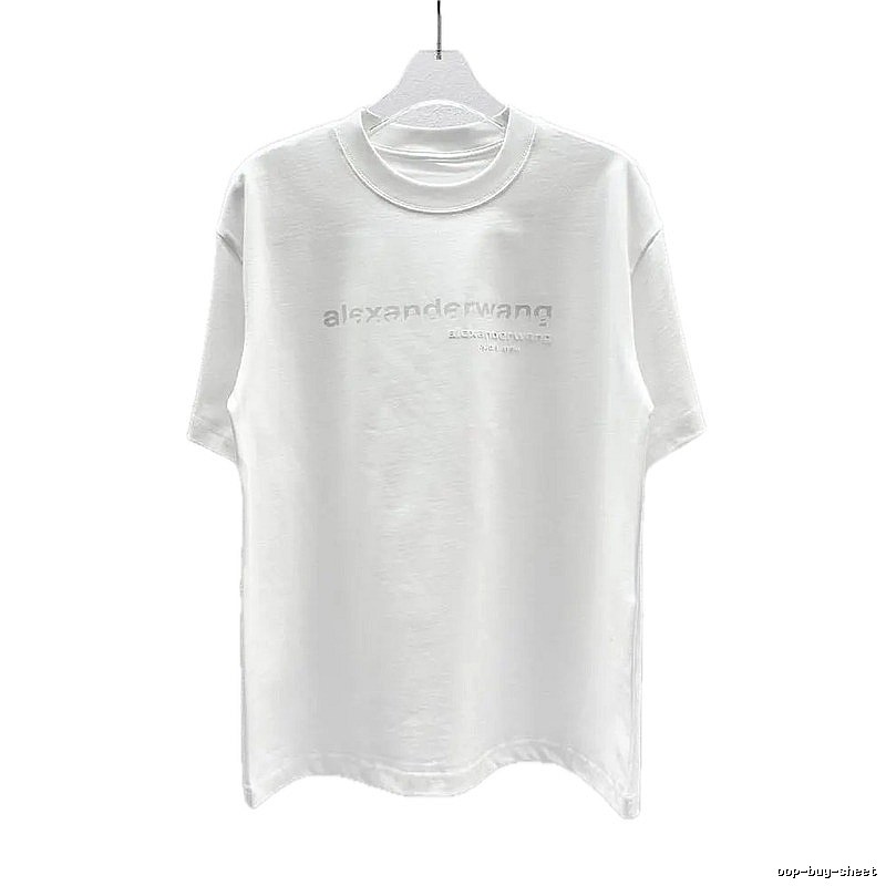 Alexander Wang Letter Print Casual Style White T-Shirt