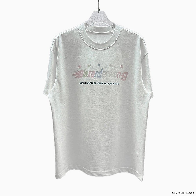 Alexander Wang Letter Print Street Style White T-Shirt
