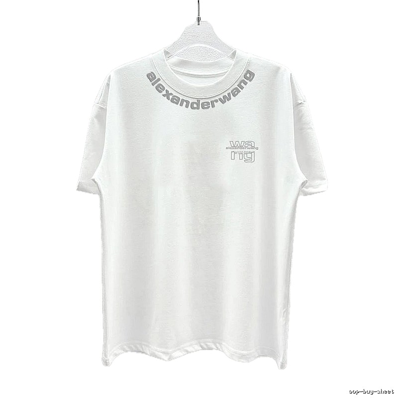 Alexander Wang Printed Street Style White T-Shirt