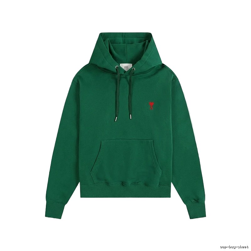 AMI classic simple style green hoodie