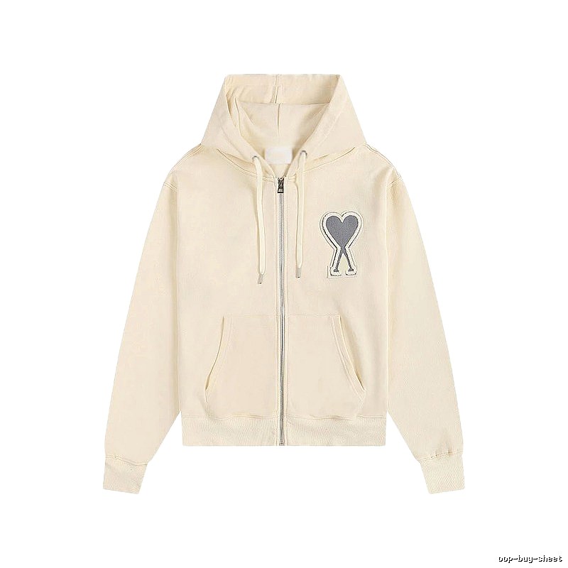 AMI Love Embroidered Cream Sweatshirt