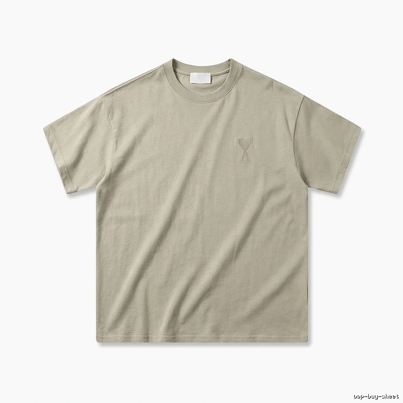 AMI minimalist style khaki T-shirt