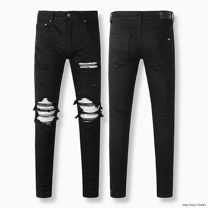 AMI trendy brand black jeans with holes