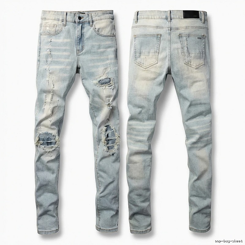 AMI Trendy Light Blue Jeans with Holes