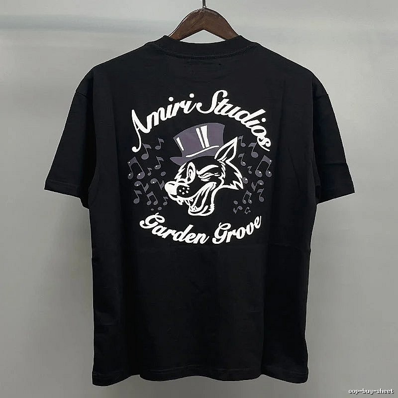 Amiri Black White Records Graphic T-Shirt Sport Casual