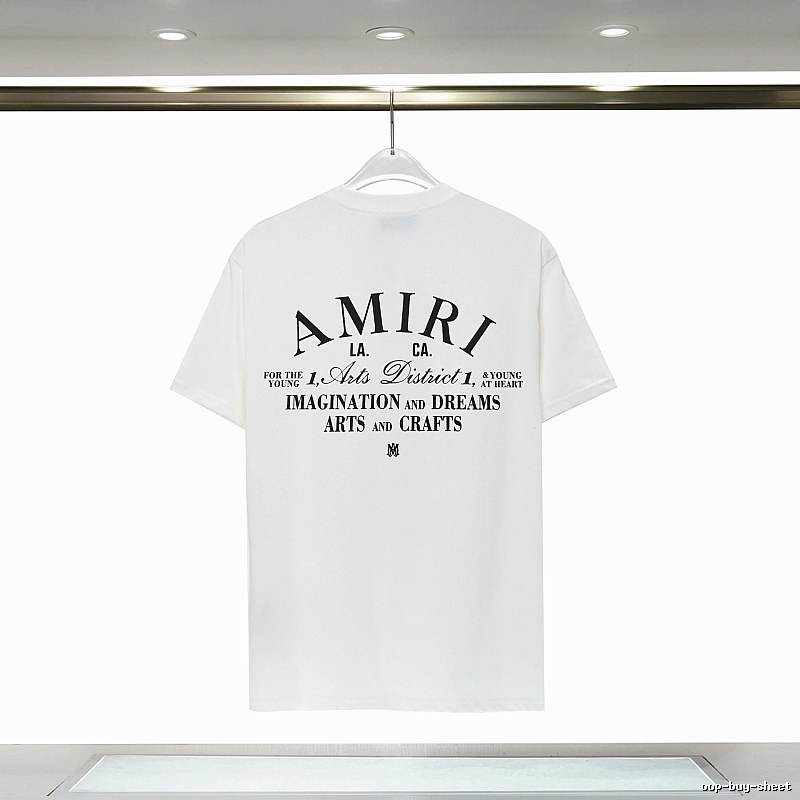 Amiri Casual Graphic T-shirt White Blue Amiri for Comfortable Styling