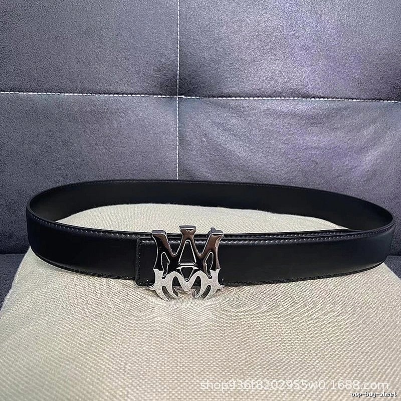 Amiri Casual Logo belt Black Belt Metallic for Streetwear Looks
