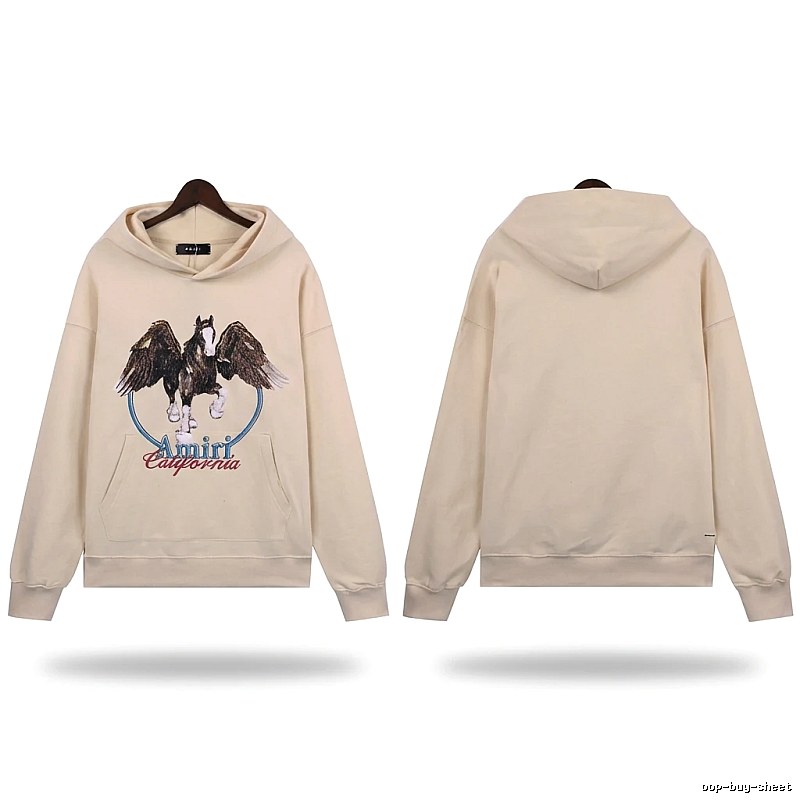 AMIRI Pegasus Series Casual Style Off-White Sweatshirt