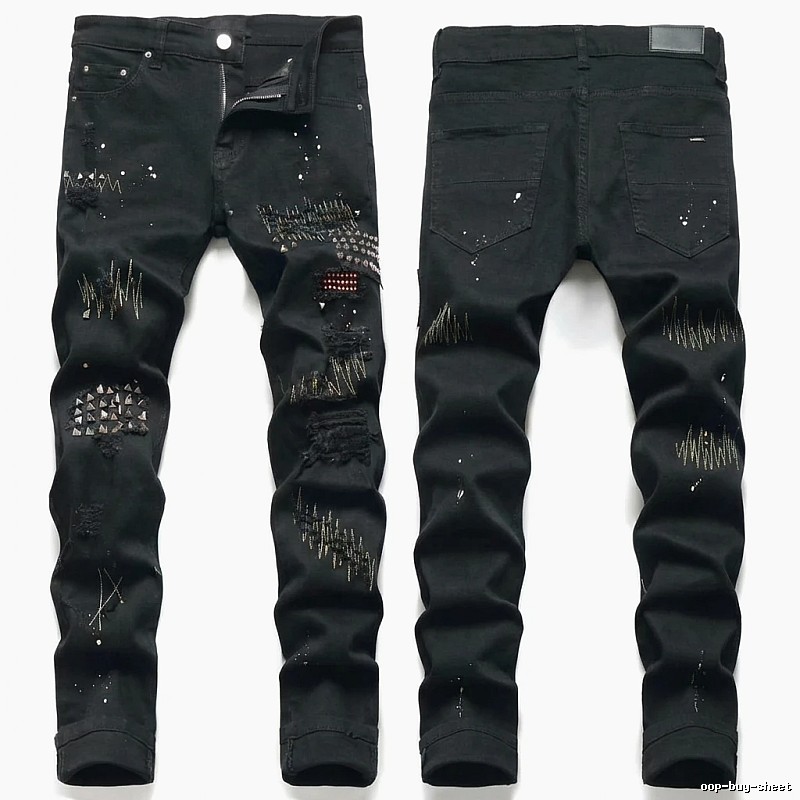 AMIRI Ripped Trendy Black Pants