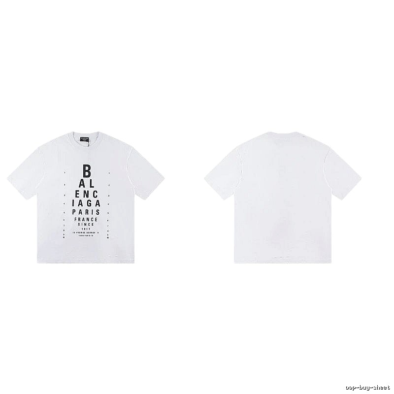Balenciaga Letter Print Street Style White T-Shirt