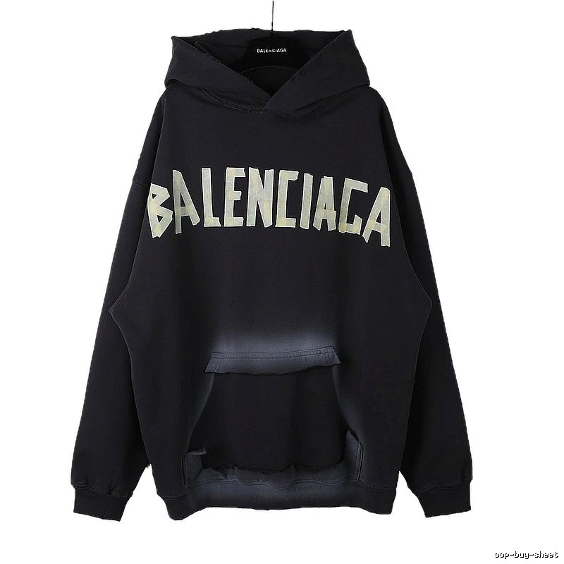 Balenciaga letter-style black sweatshirt