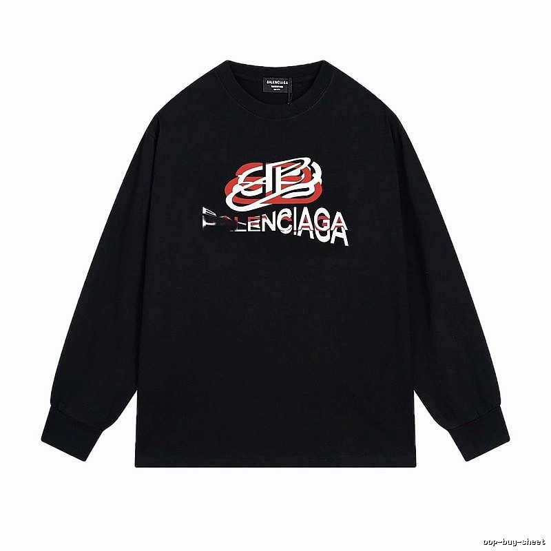 Balenciaga letter-style black T-shirt