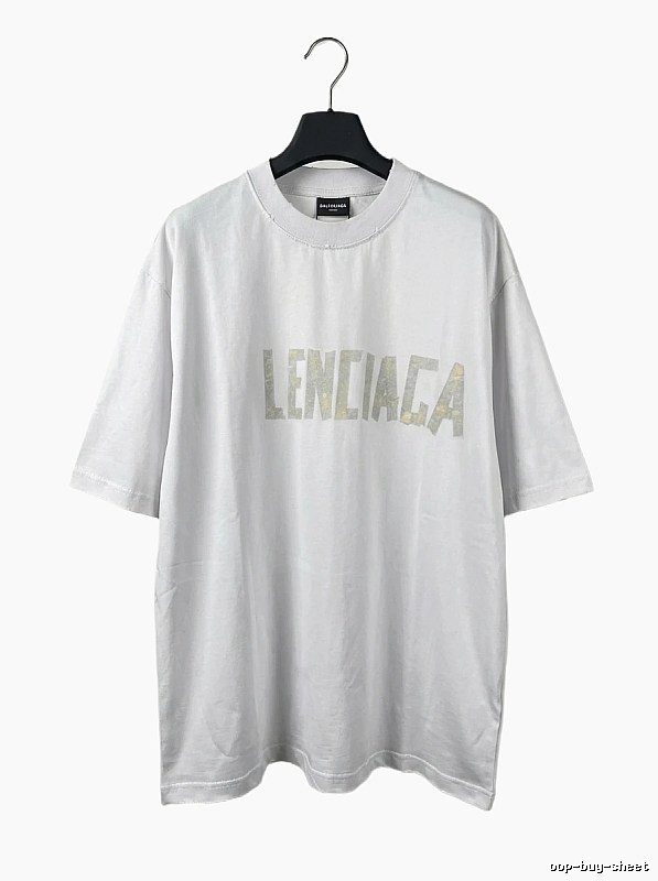 Balenciaga letter-style white T-shirt