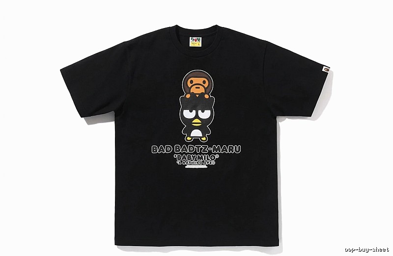 Bape Cartoon Trendy and Cool Style Black T-shirt