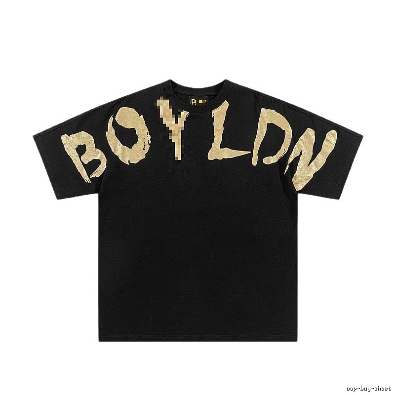 BOY Gold Foil Printed Street Style Black T-Shirt