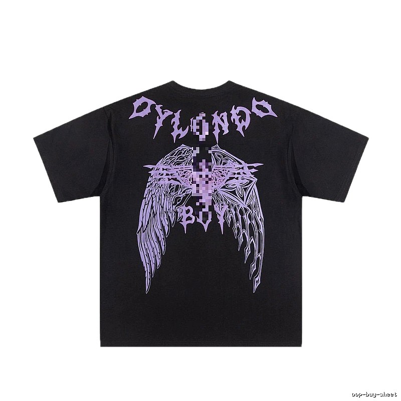 BOY Gothic Wing Print Black Short-sleeve T-shirt