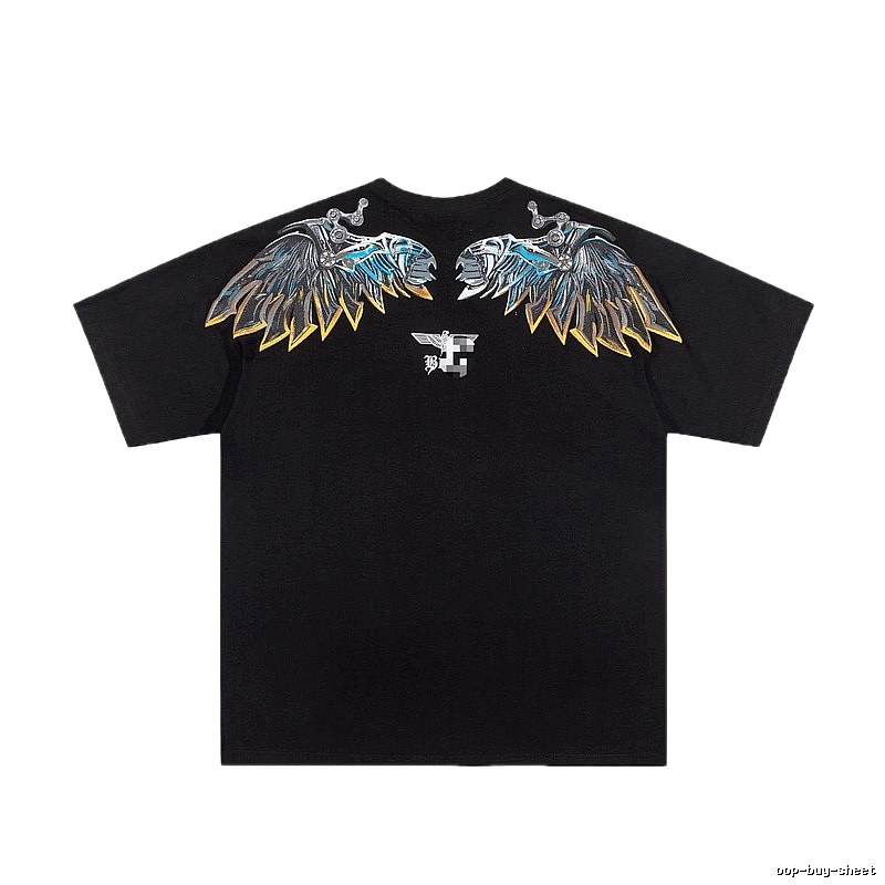 BOY Mechanical Wing Street Style Black Short Sleeve T-Shirt