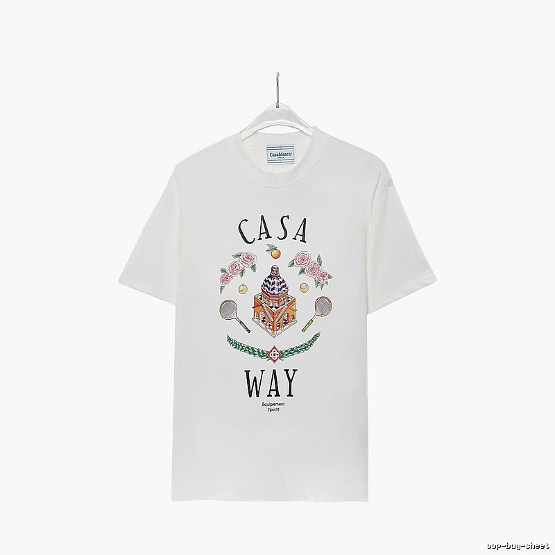 Casablanca printed casual white T-shirt