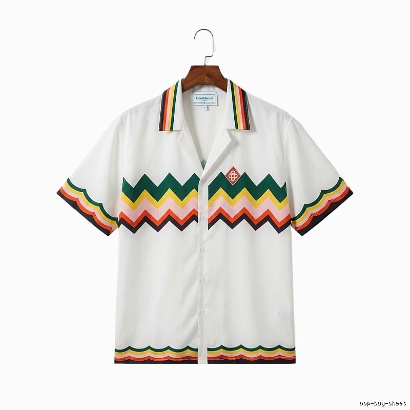 Casablanca retro-style colorful striped shirt