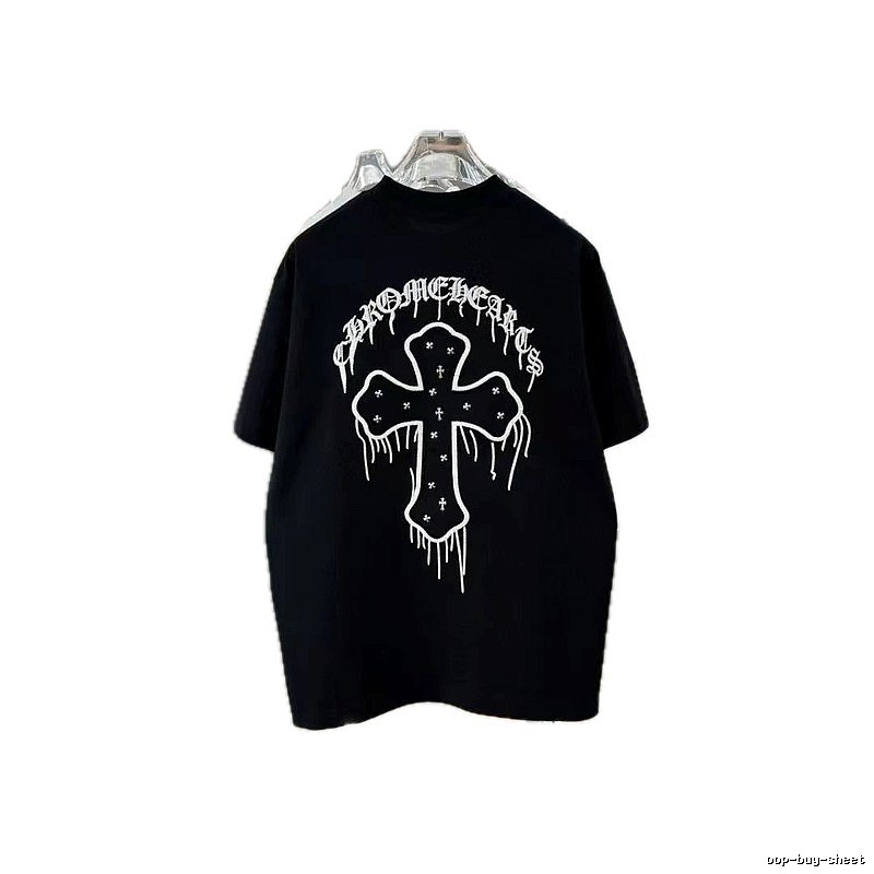 Chrome Hearts Cross Embroidery Street Style Black T-Shirt