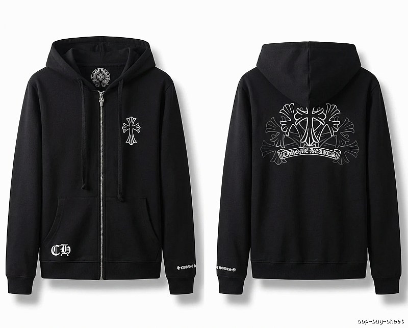 Chrome Hearts Cross Print Style Black Sweatshirt