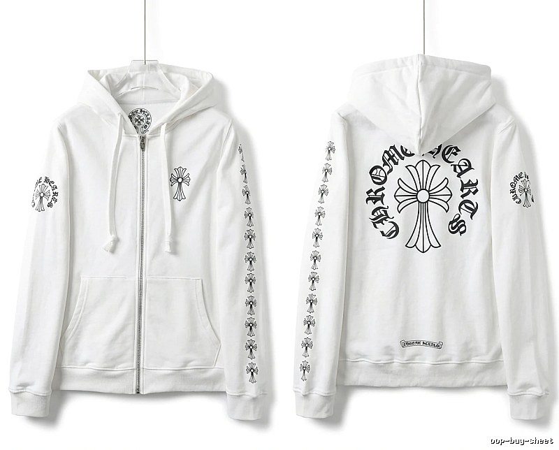 Chrome Hearts Cross Trendy White Hoodie