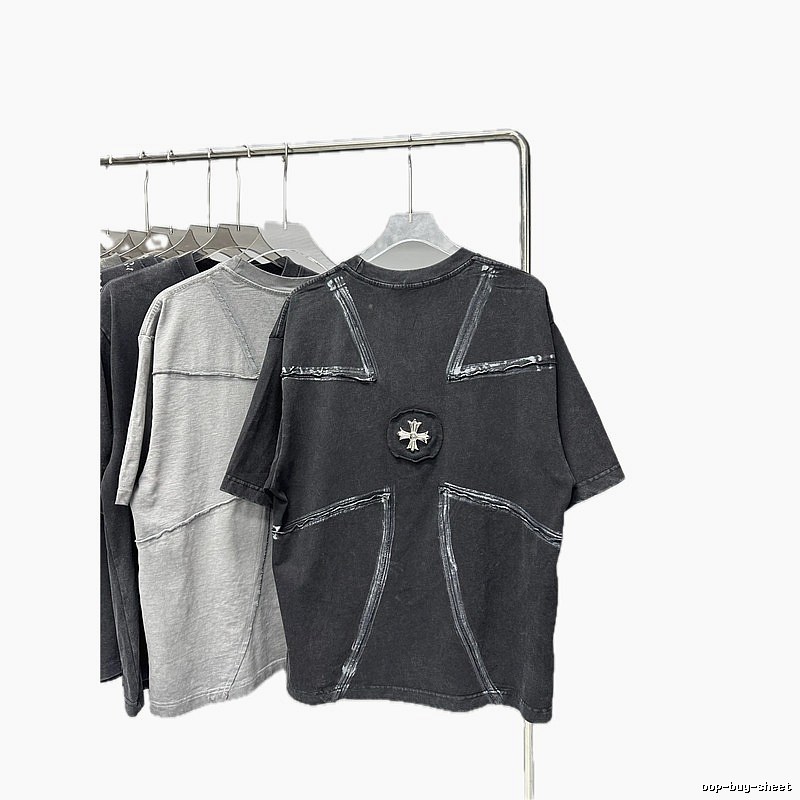 Chrome Hearts Cross Vintage Distressed Black Short-sleeve T-shirt
