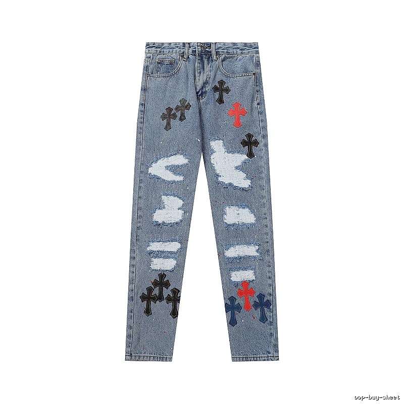 Chrome Hearts Summer Graphic jeans Light Denim Jeans with Clean Finish