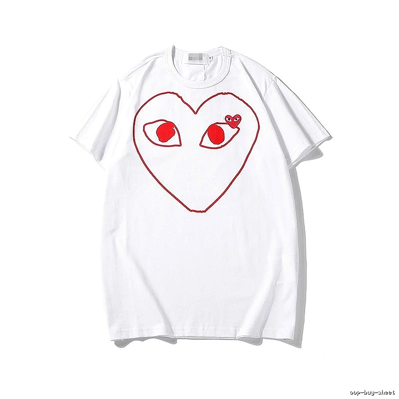 Comme des Garcons PLAY 2023-13 Red Style 2313 Heart Logo T-Shirt Minimal Look