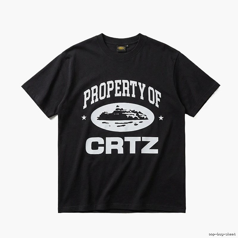 Corteiz black and white minimalist style T-shirt