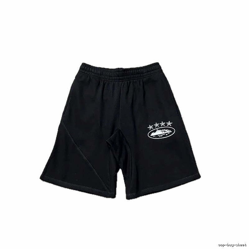 Corteiz five-star pattern black shorts