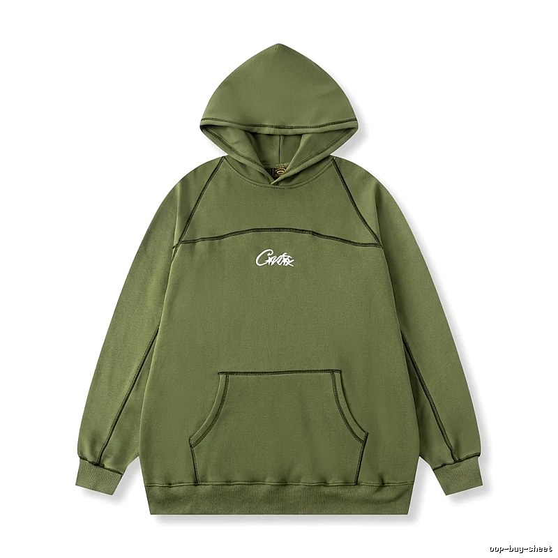 Corteiz minimalist style olive green sweatshirt