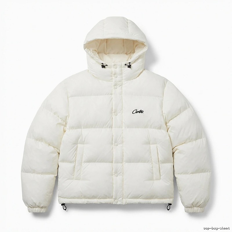 Corteiz trendy brand simple style white cotton-padded coat