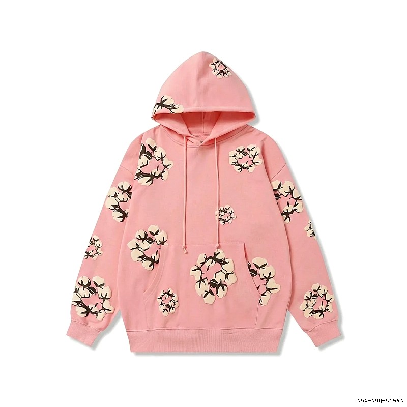 DENIM TEARS Floral Print Pink Hoodie