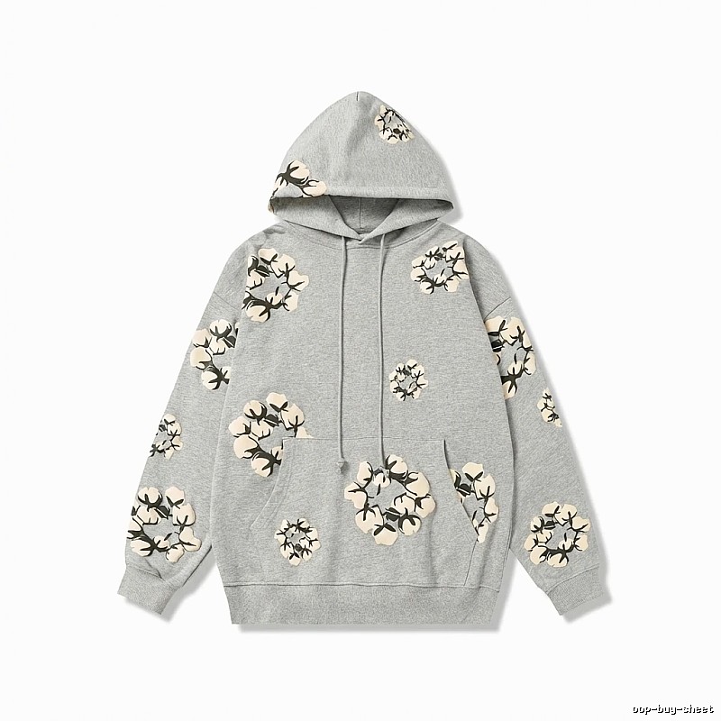 DENIM TEARS Floral Wind Grey Hoodie