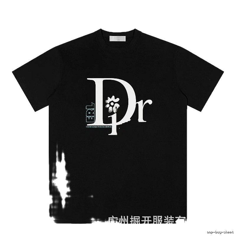 Dior x ERL Co-branded Trendy Style Black T-Shirt