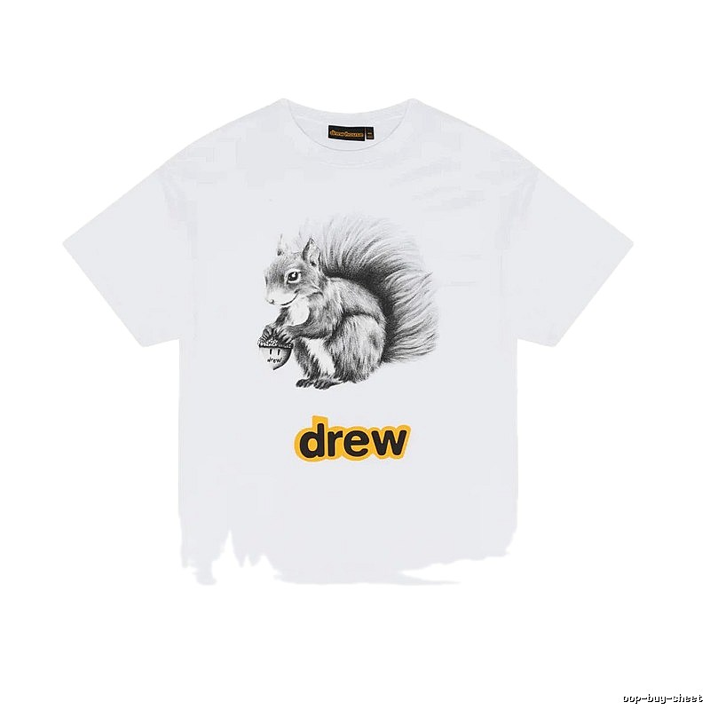 DREW Squirrel Print Street Style White T-Shirt