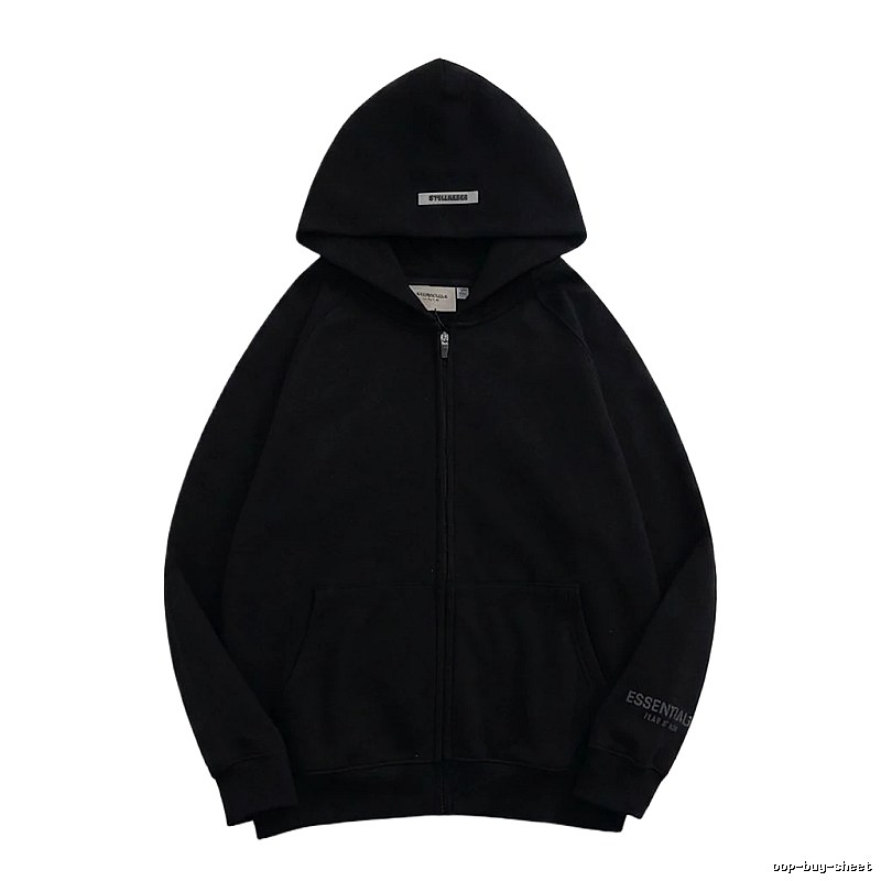ESSENTIALS minimalist style black hoodie