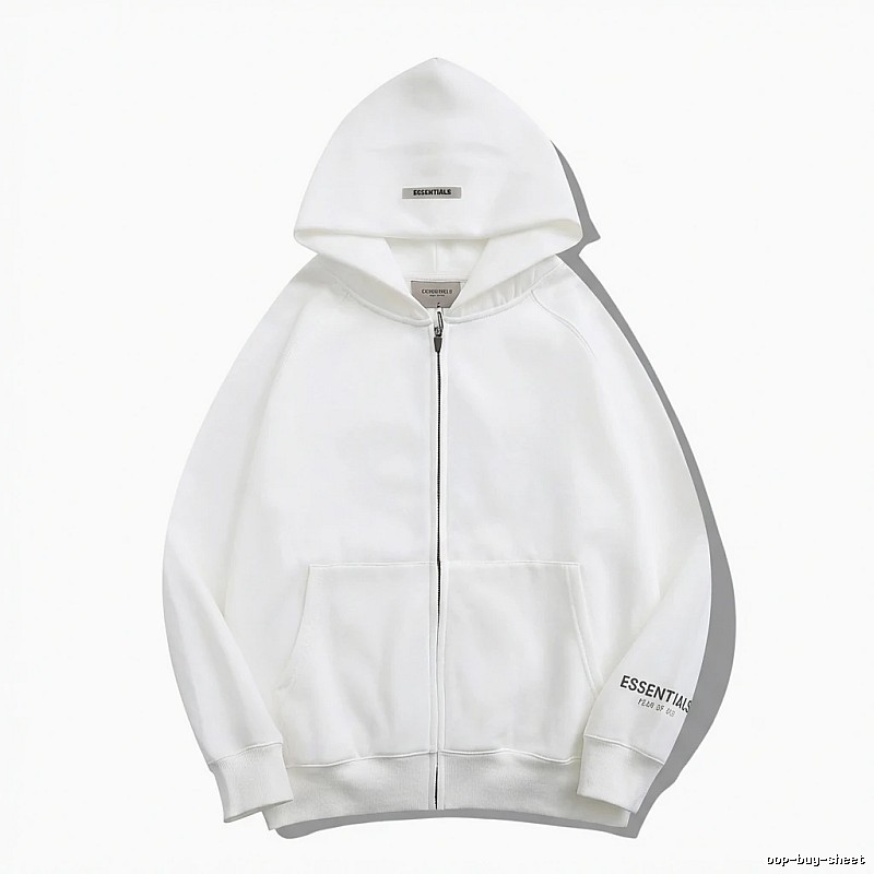 ESSENTIALS minimalist style white hoodie
