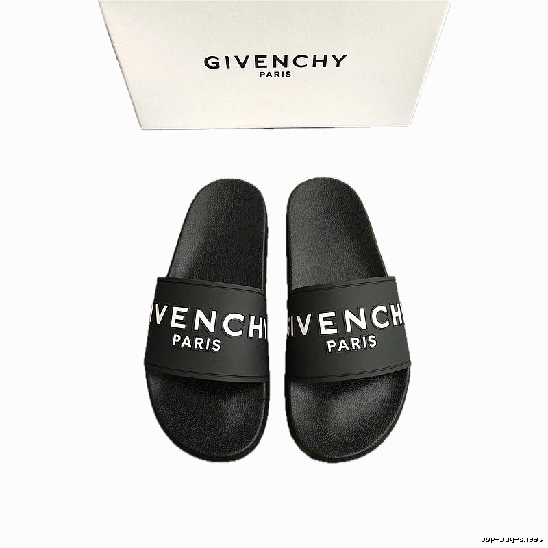 Givenchy Cool Trendy Letter Print Black Slide Sandals