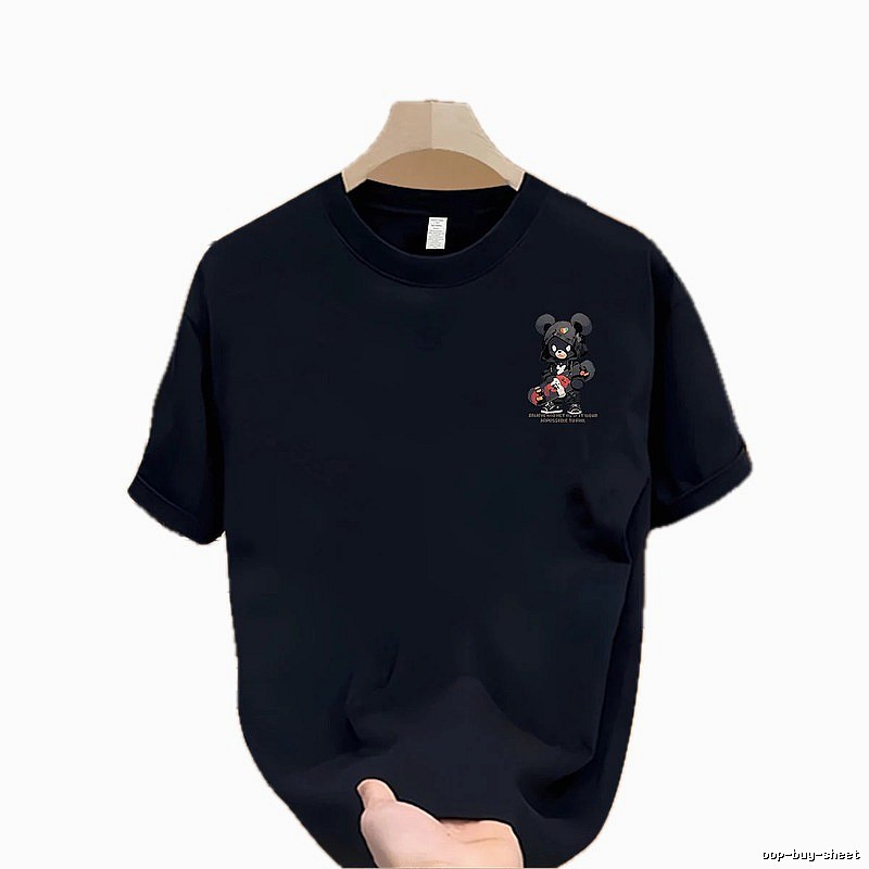 Gloomy Bear Cool Streetwear Style Navy Blue Short-sleeve T-shirt