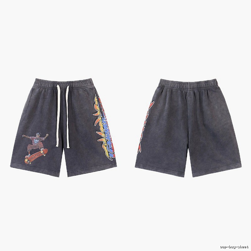 Godspeed Skate Series Street Style Distressed Grey Shorts