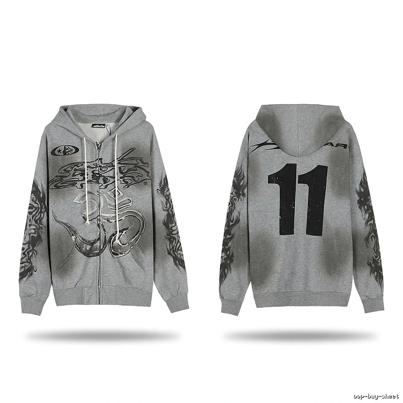 Hellstar Flame Wind Gray Sweatshirt