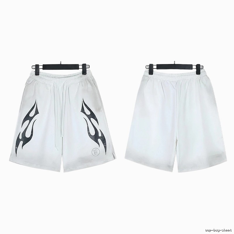 Hellstar Flame Wind White Shorts