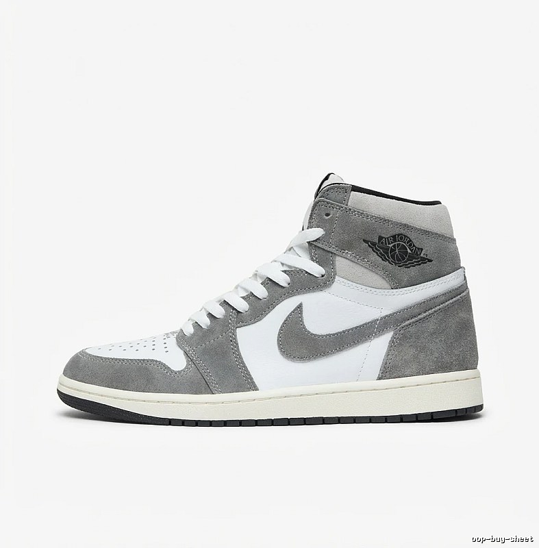 Jordan AJ1 High Top Grey, White and Silver Shoes