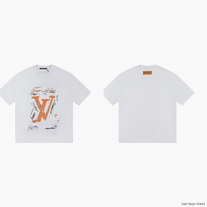 Louis Vuitton Graffiti Trendy Cool Style White Short-sleeve T-shirt