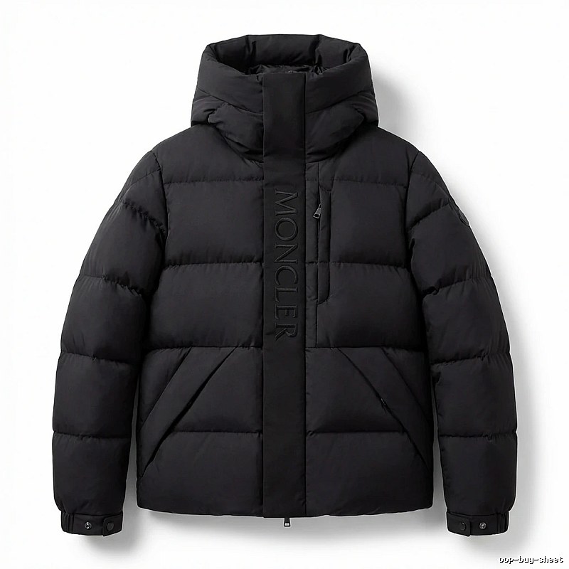 Moncler black minimalist style down jacket