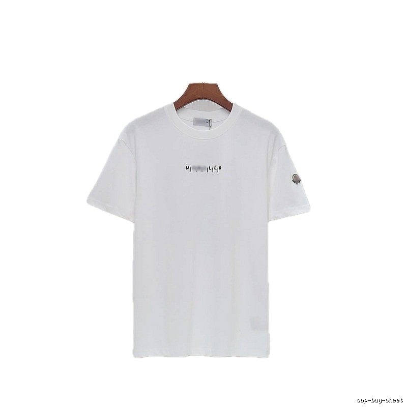 Moncler Letter Print Minimalist Style White T-Shirt