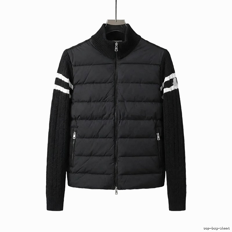 Moncler patchwork stylish black coat
